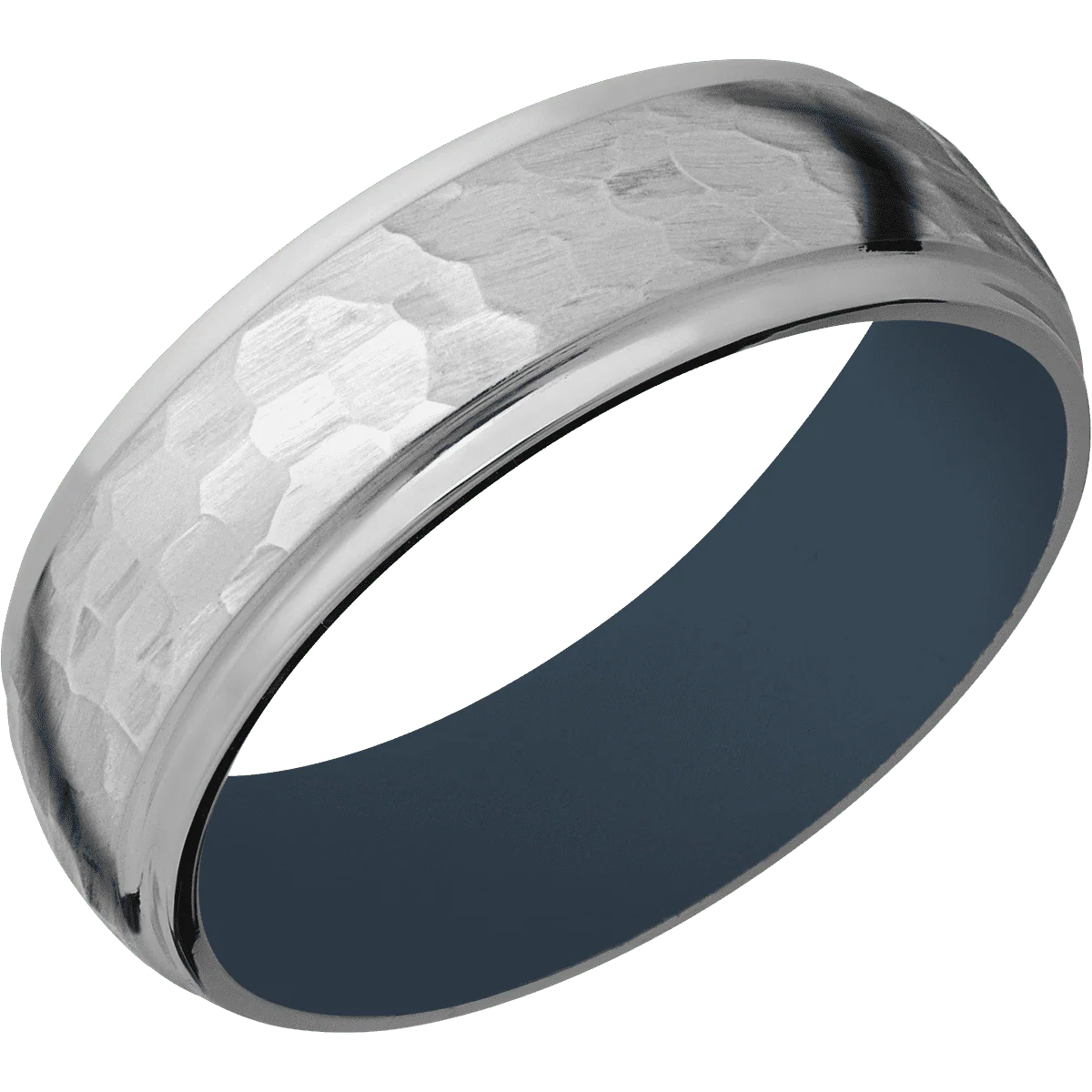 Titanium + Hammer , Polish Finish + Navy Blue - Image 2