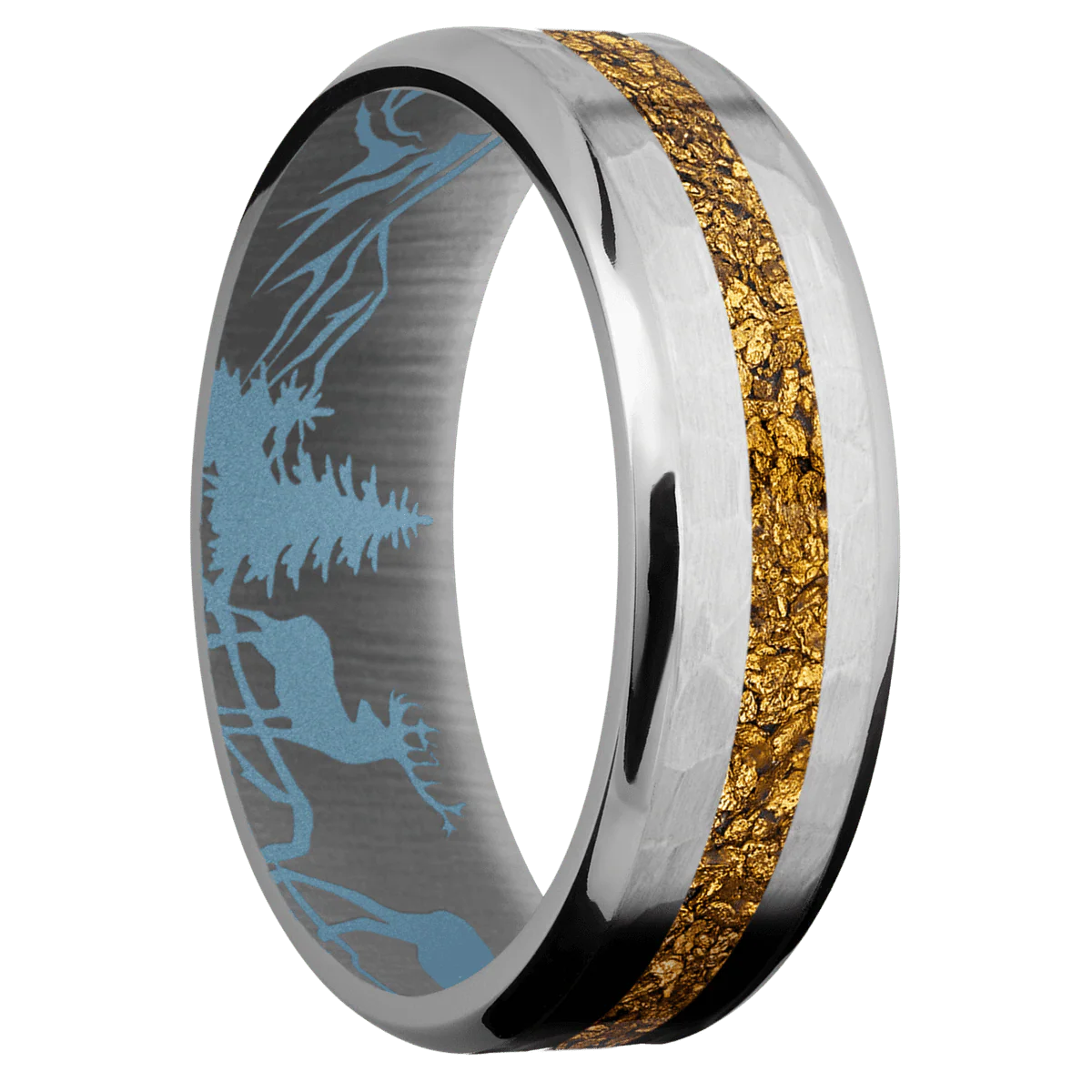 Titanium + Hammer , Polish Finish + Polar Blue
