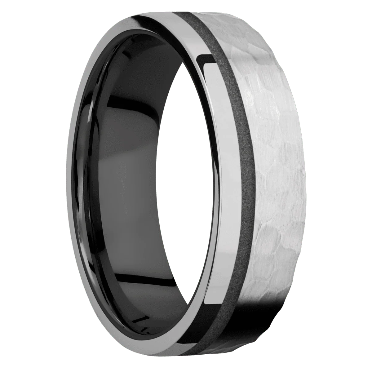 Titanium + Hammer , Polish Finish + Zirconium
