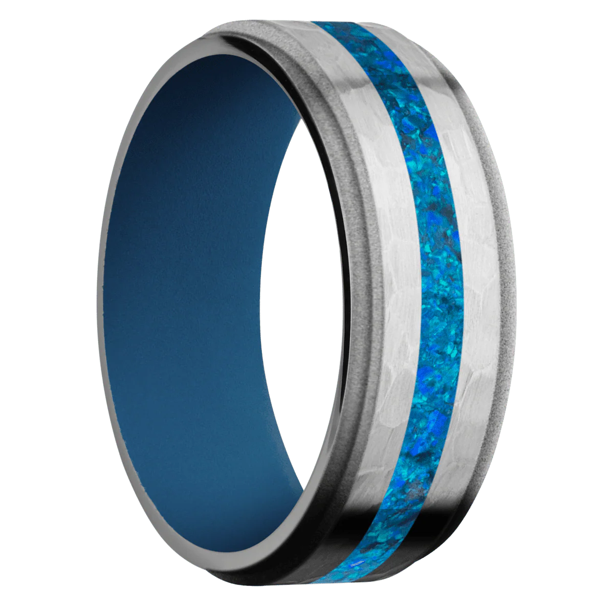 Titanium + Hammer , Sand Finish + Ridgeway Blue