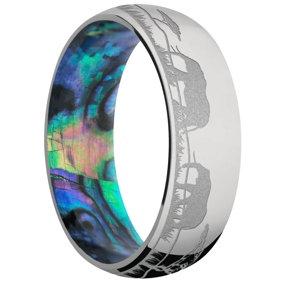 Titanium + Polish Finish + Abalone