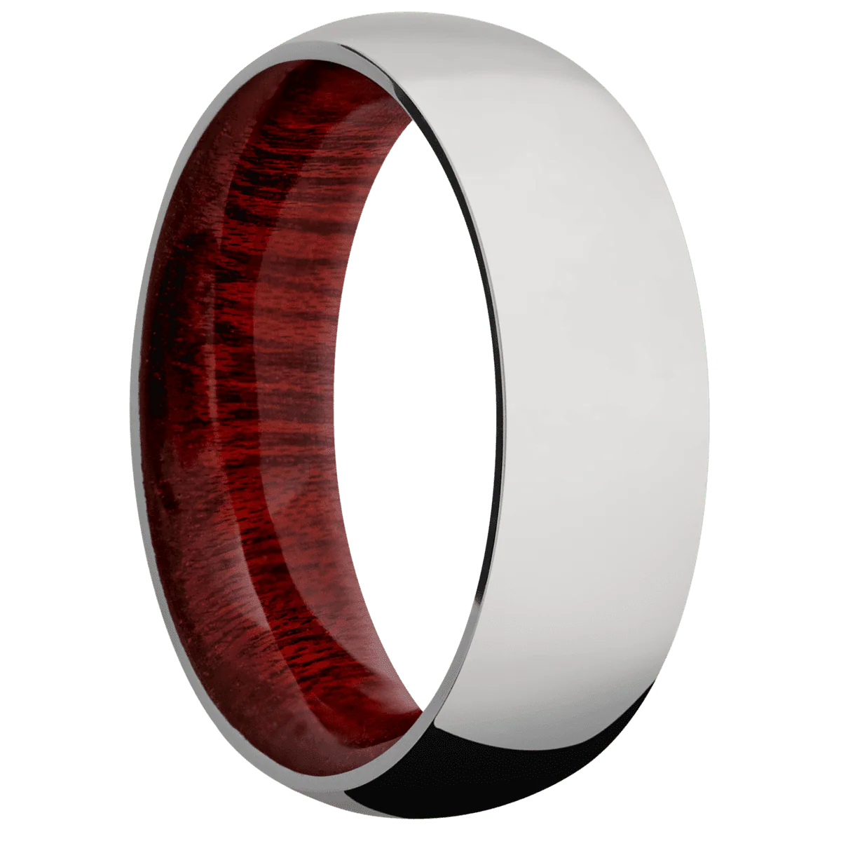 Titanium + Polish Finish + Blood Wood