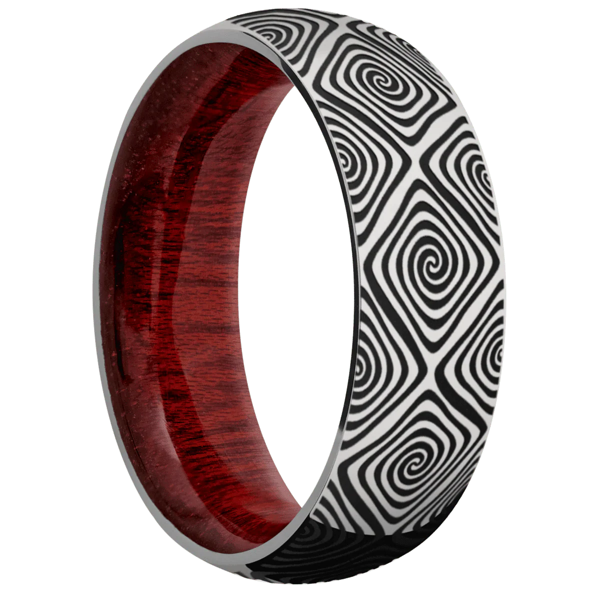 Titanium + Polish Finish + Blood Wood