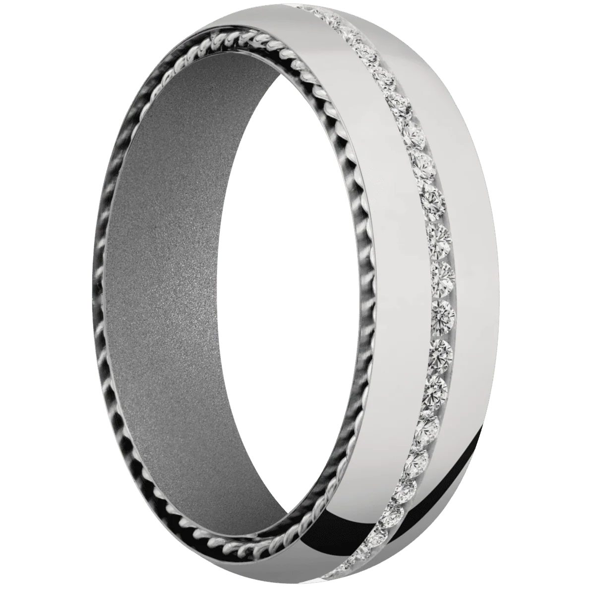 Titanium + Polish Finish + Crushed Silver