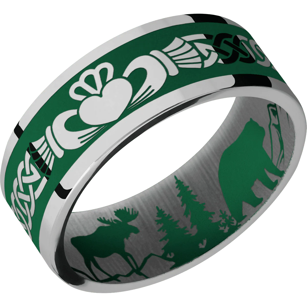 Titanium + Polish Finish + Green - Image 2