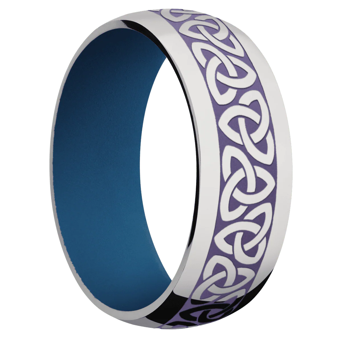 Titanium + Polish Finish + Ridgeway Blue