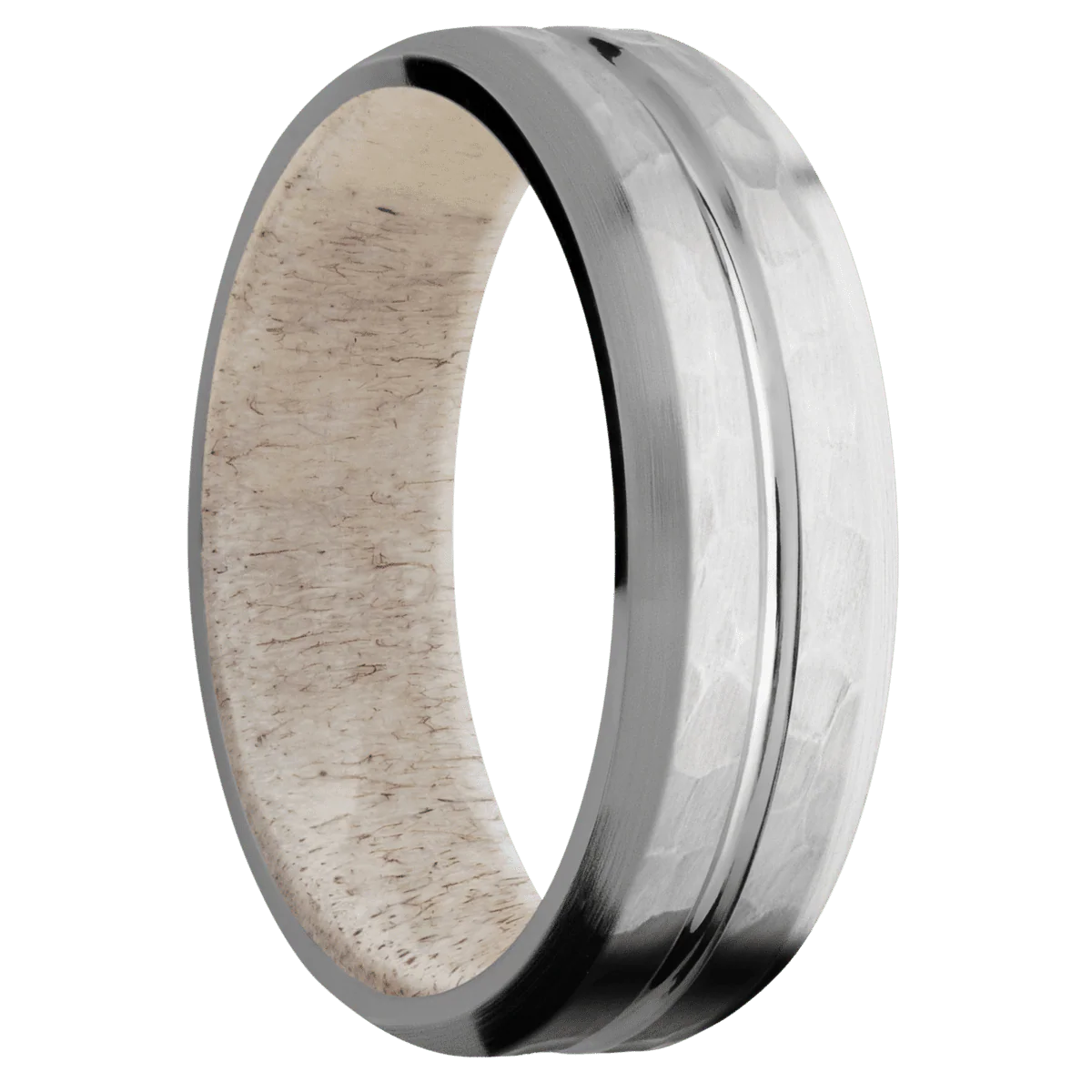 Titanium + Polish , Hammer Finish + Antler