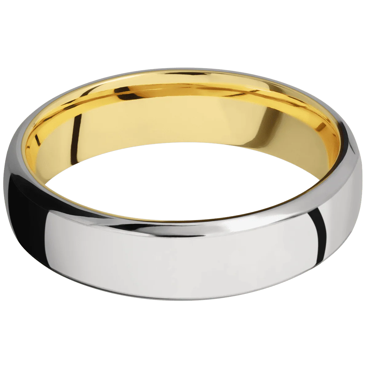 Titanium + Polish , Polish Finish + 14K Yellow Gold - Image 3