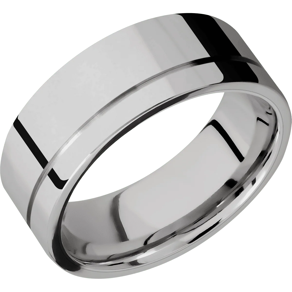 Titanium + Polish , Polish Finish + 18K White Gold - Image 2