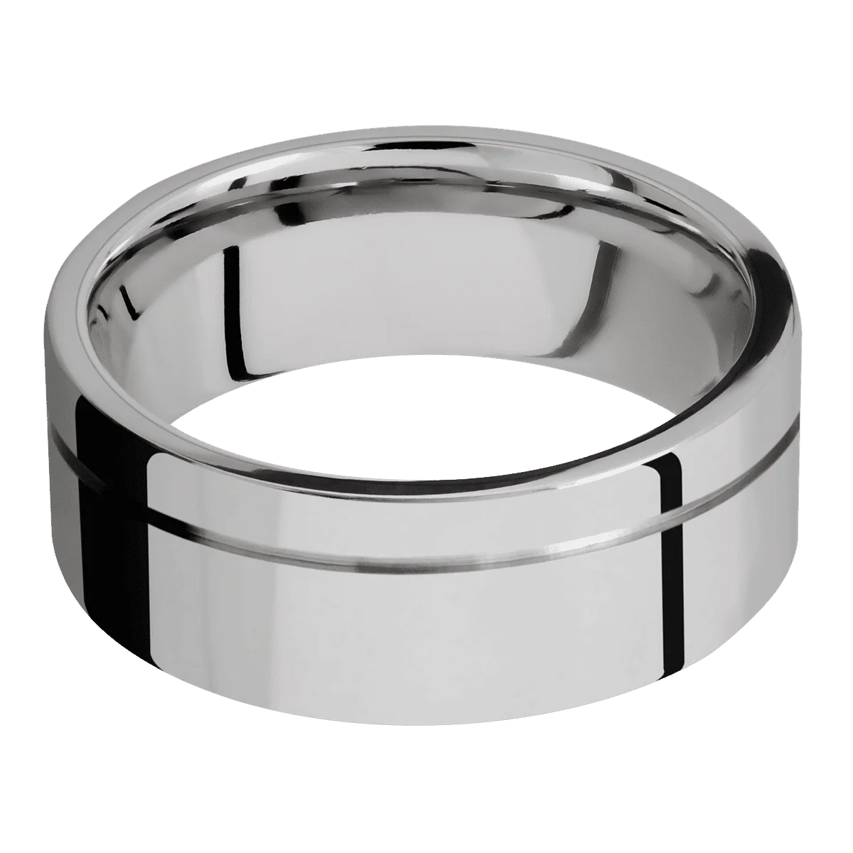 Titanium + Polish , Polish Finish + 18K White Gold - Image 3