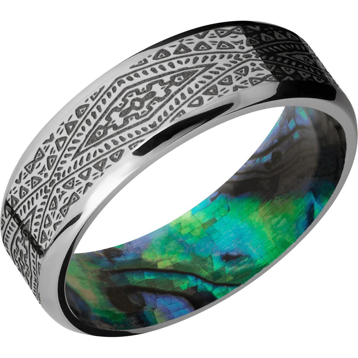 Titanium + Polish , Polish Finish + Abalone - Image 2