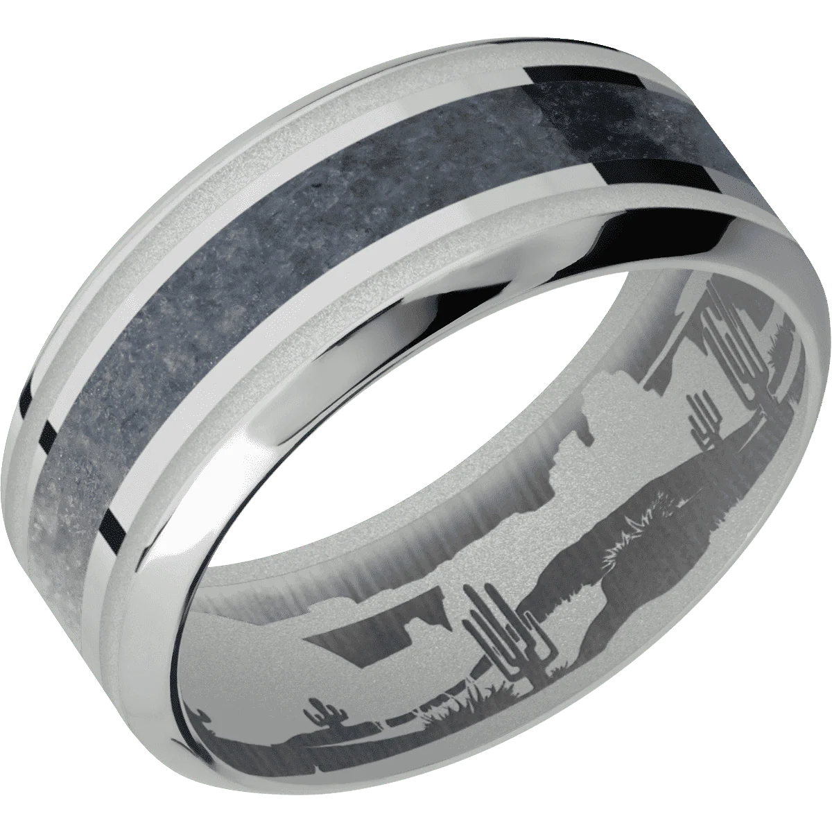 Titanium + Polish , Polish Finish + Crushed Silver - Image 2