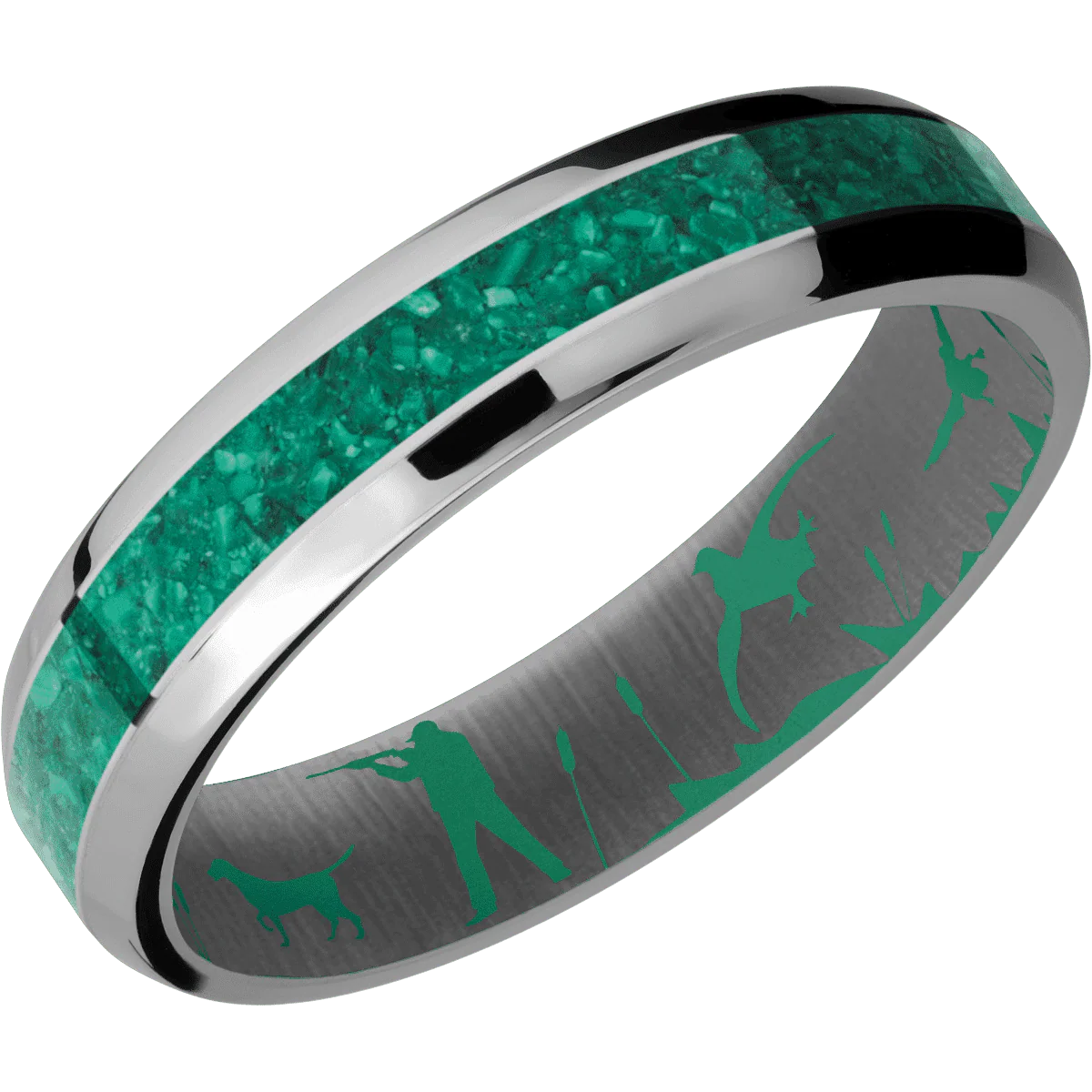 Titanium + Polish , Polish Finish + Green - Image 2