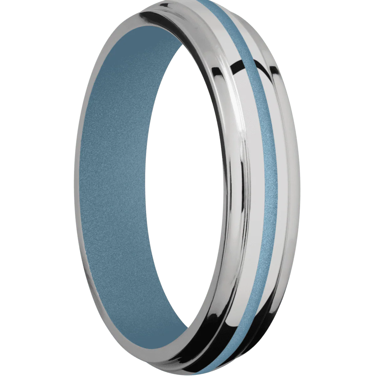 Titanium + Polish , Polish Finish + Polar Blue