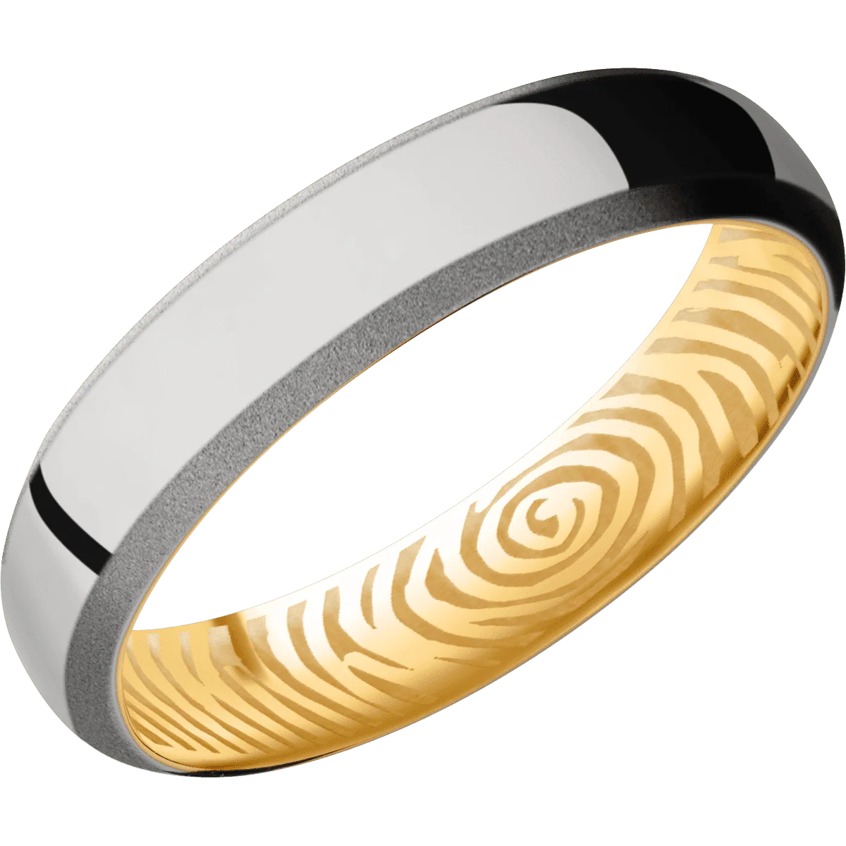 Titanium + Polish , Sand Finish + 10K Yellow Gold - Image 2