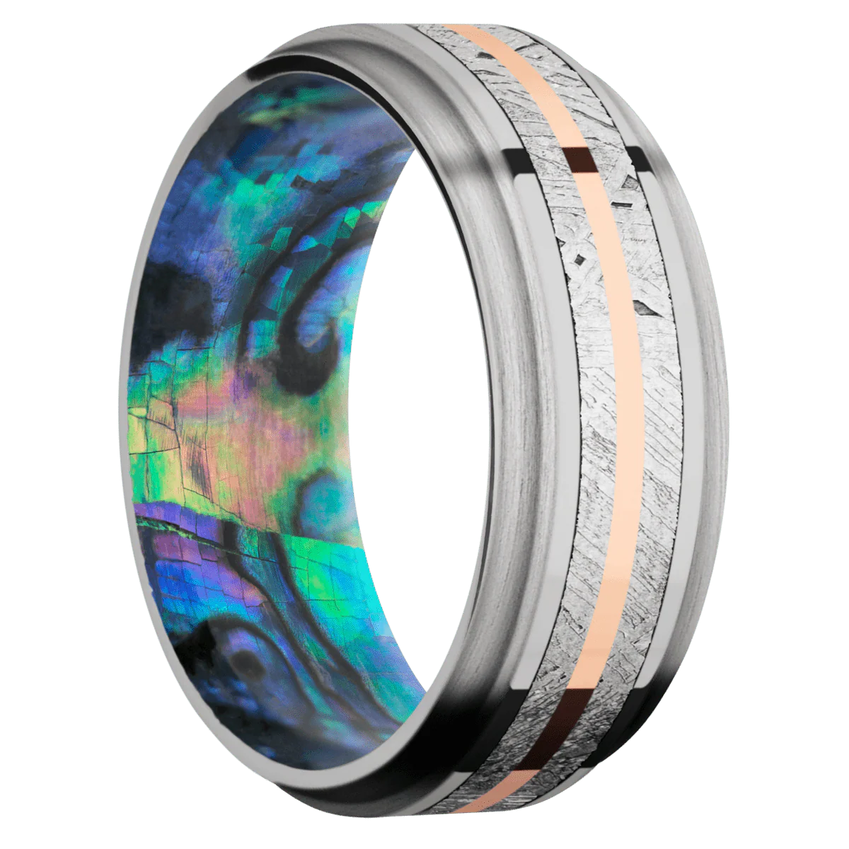 Titanium + Polish , Satin Finish + Abalone