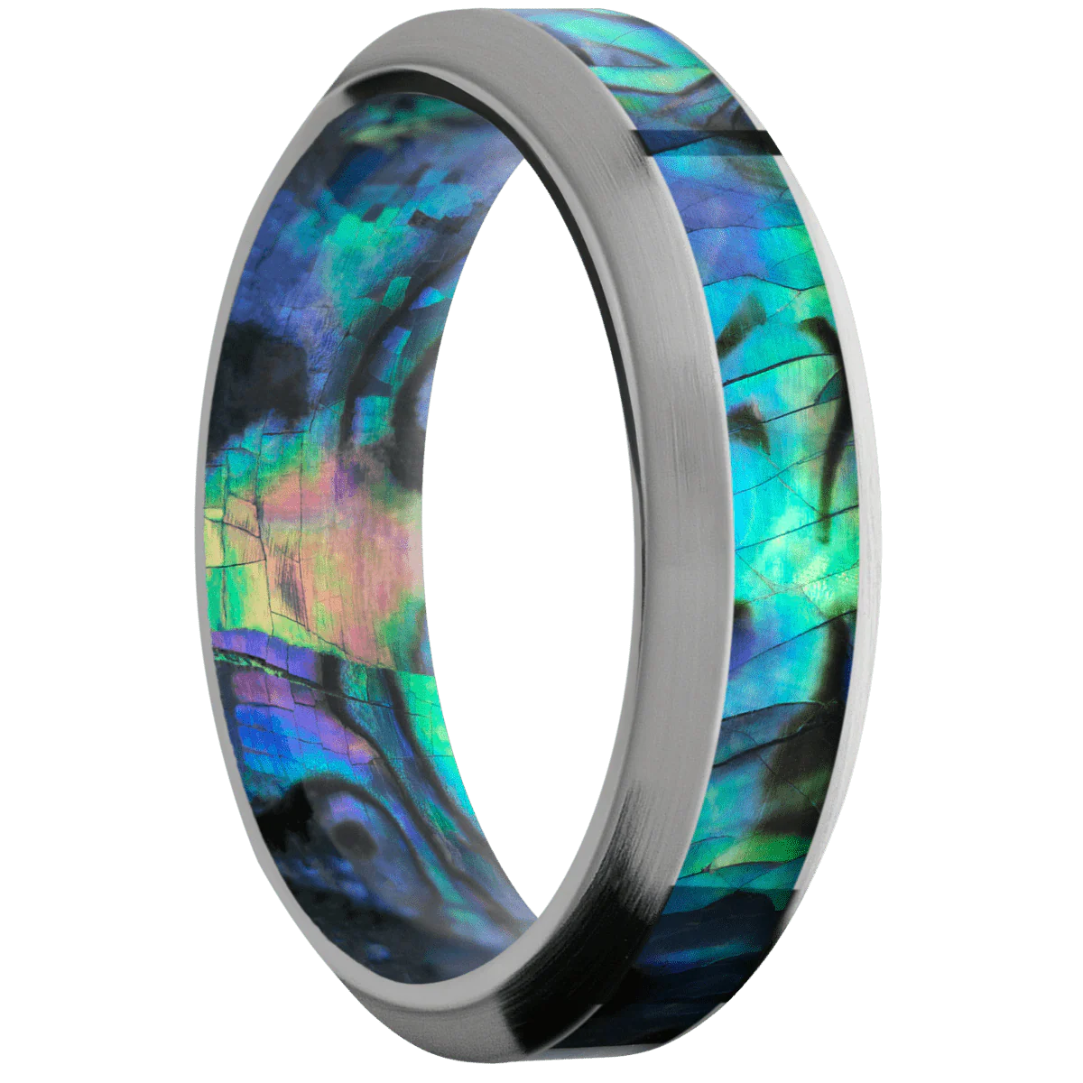 Titanium + Polish , Satin Finish + Abalone