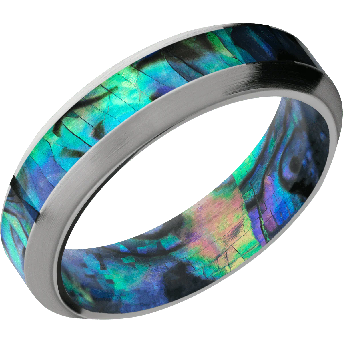 Titanium + Polish , Satin Finish + Abalone - Image 2