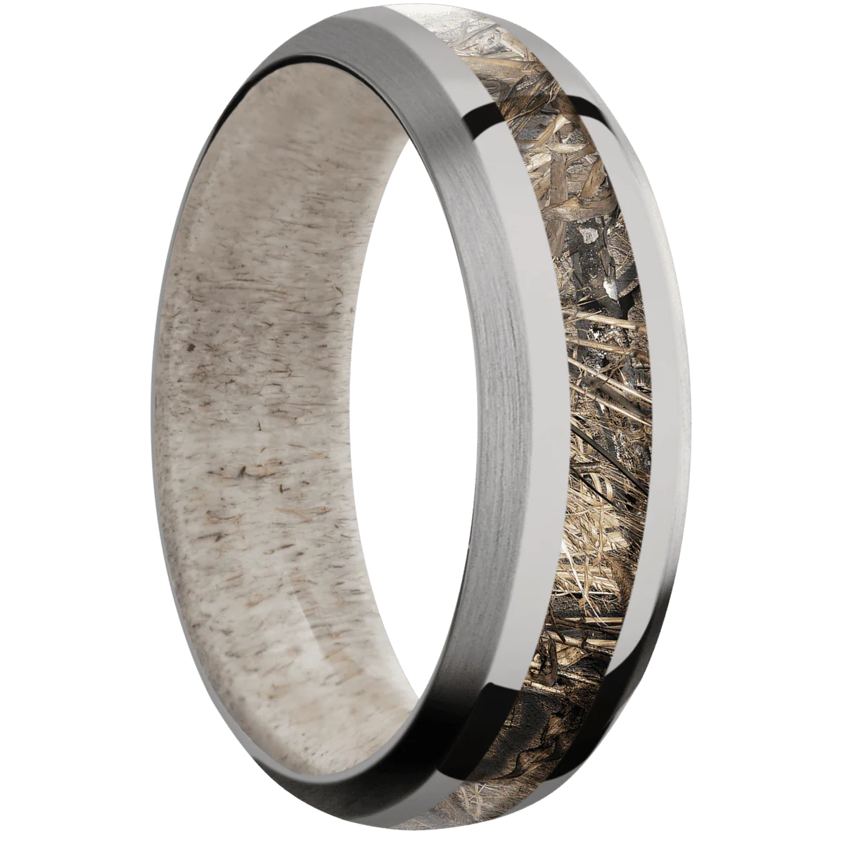 Titanium + Polish , Satin Finish + Antler