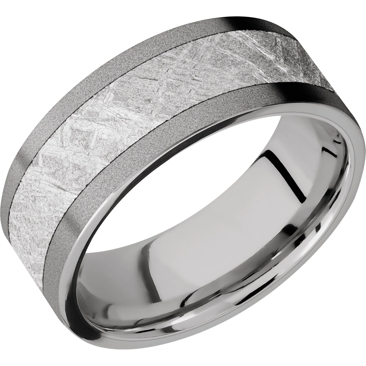 Titanium + Sand Finish + 14K White Gold - Image 2