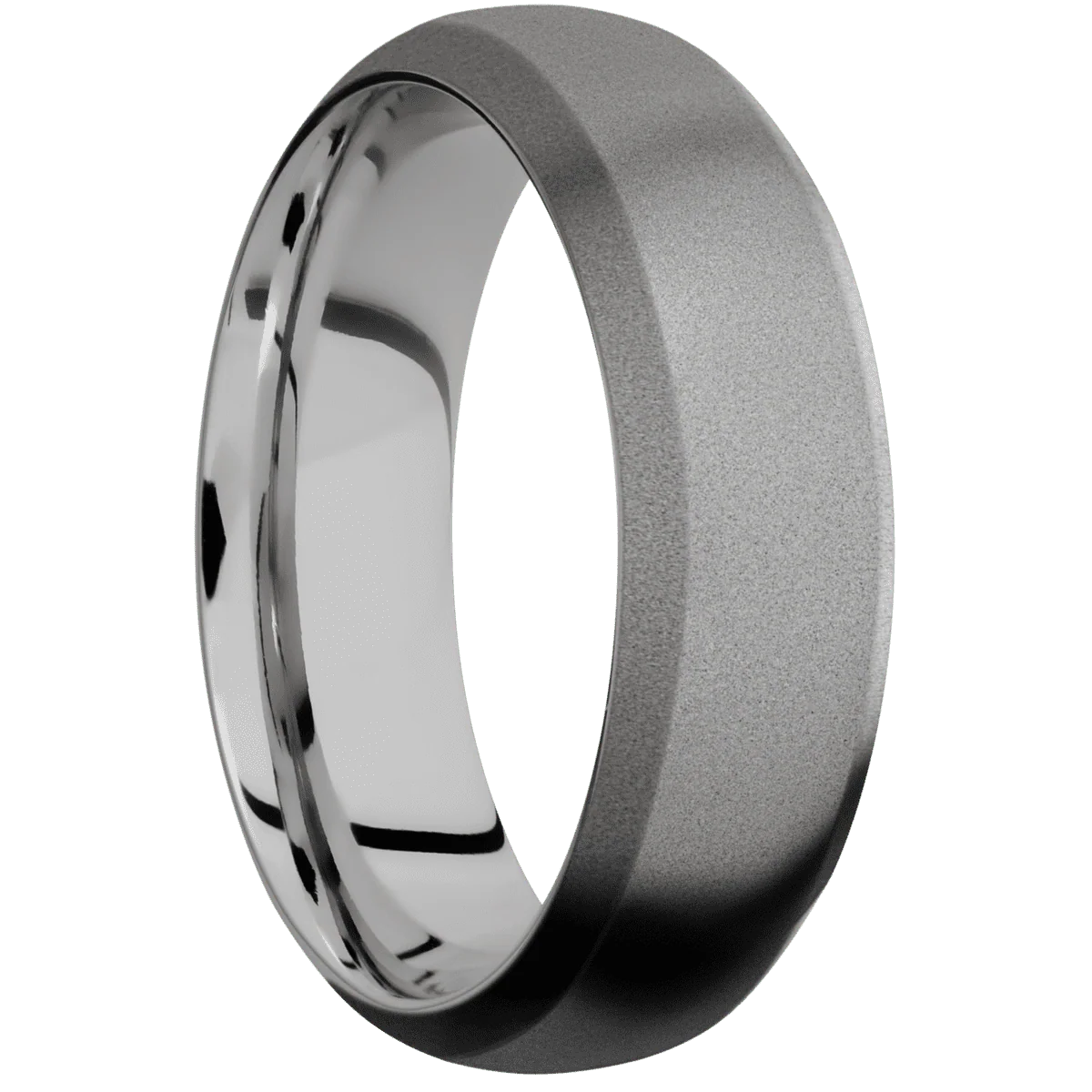 Titanium + Sand , Sand Finish + 14K White Gold
