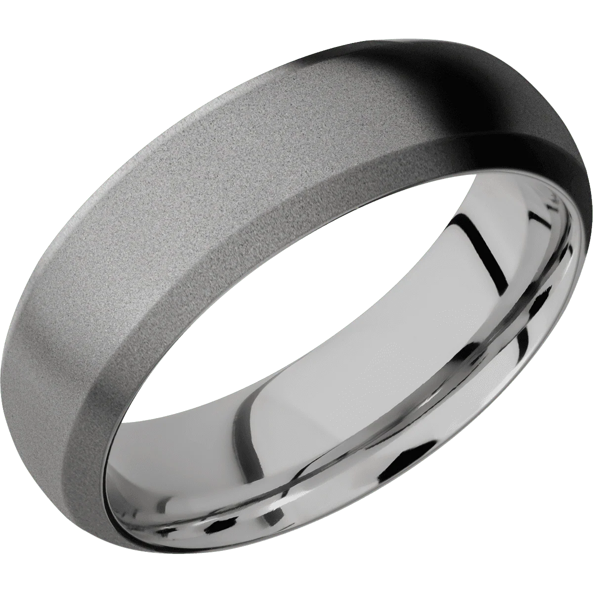 Titanium + Sand , Sand Finish + 14K White Gold - Image 2