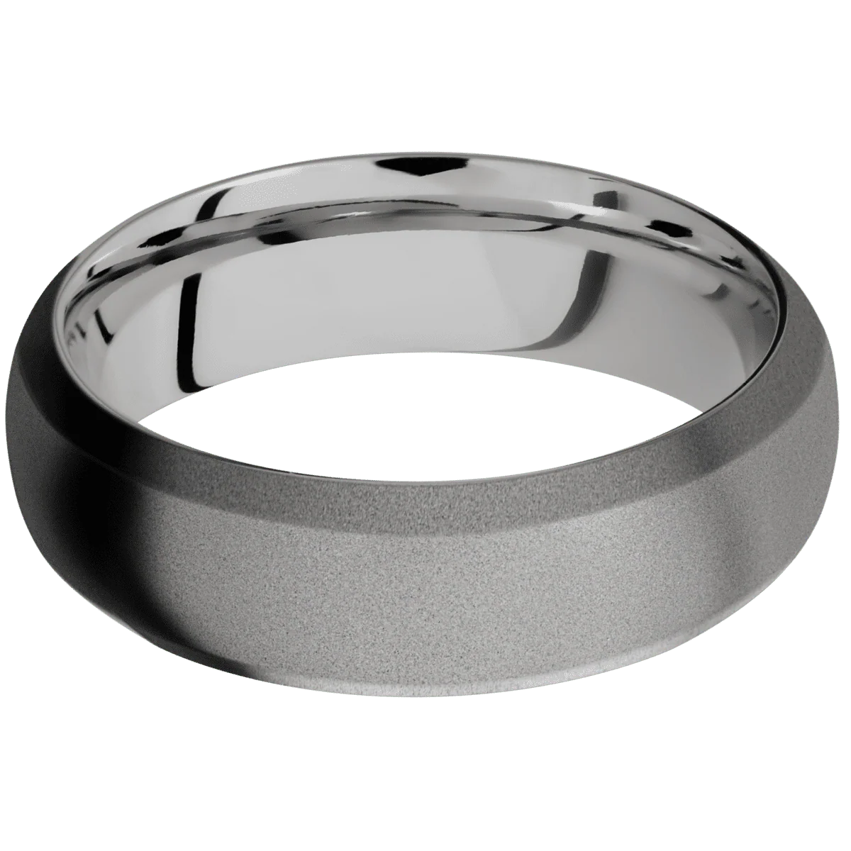 Titanium + Sand , Sand Finish + 14K White Gold - Image 3