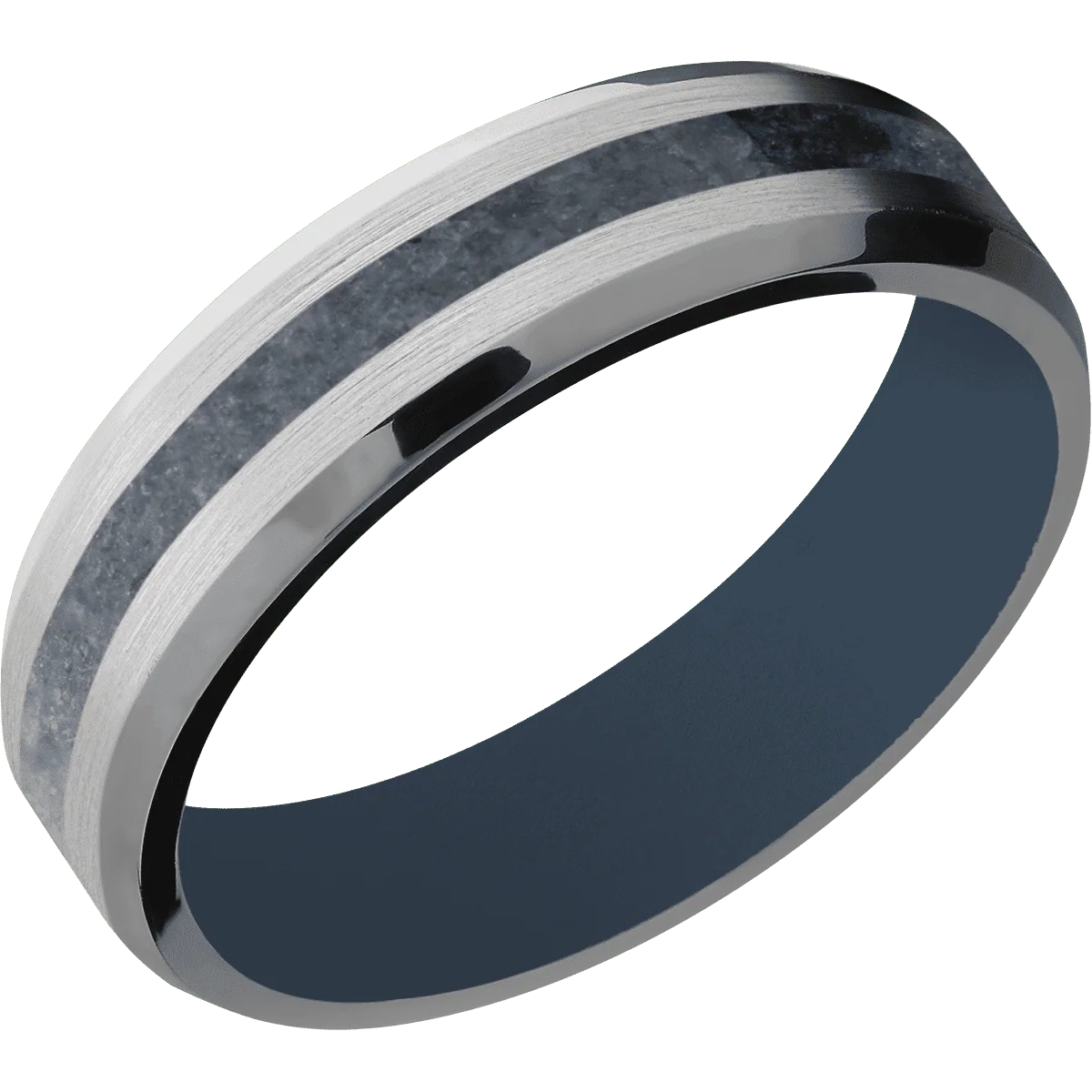 Titanium + Satin , Polish Finish + Navy Blue - Image 2