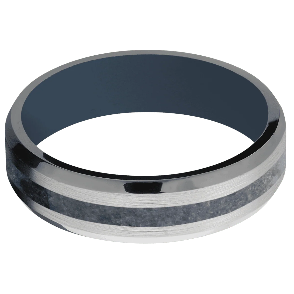 Titanium + Satin , Polish Finish + Navy Blue - Image 3