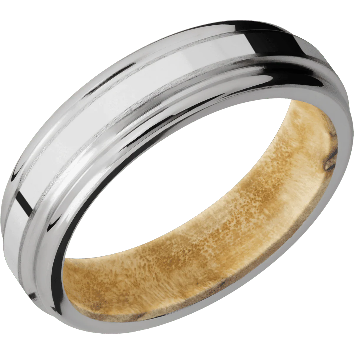 Titanium + Stone , Polish Finish + Boxelder Burl - Image 2