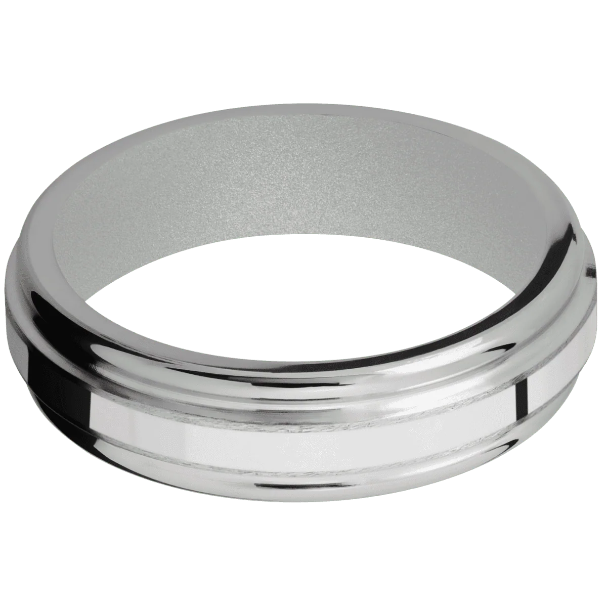 Titanium + Stone , Polish Finish + Crushed Silver - Image 3