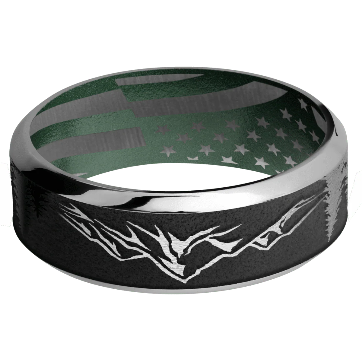 Titanium + Stone , Polish Finish + Eastern Green - Image 3