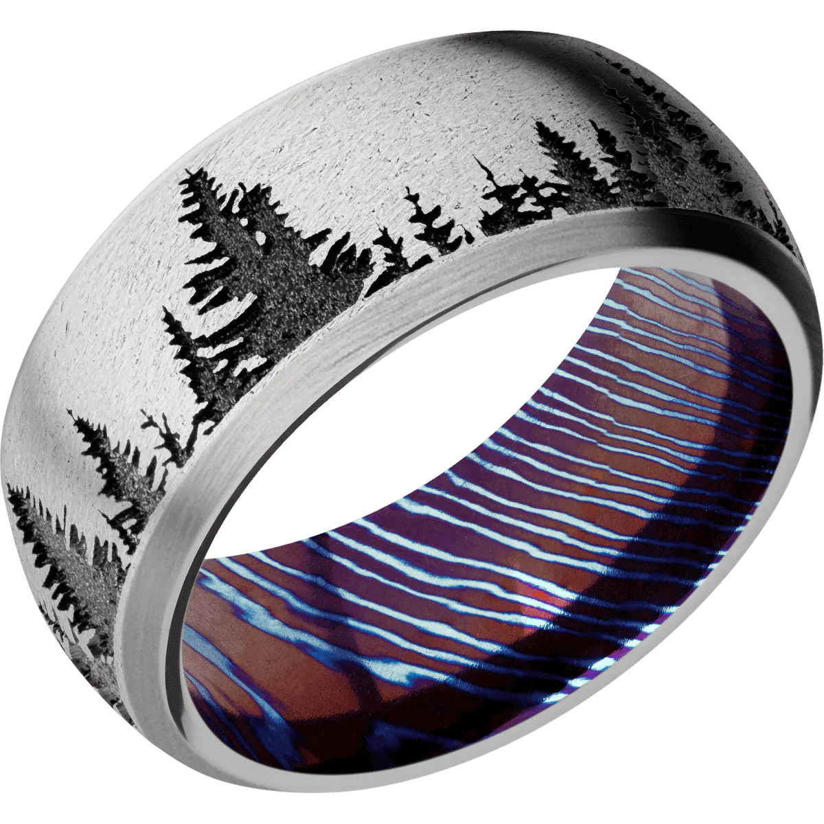 Titanium + Stone , Satin Finish + Titanium Damascus - Image 2