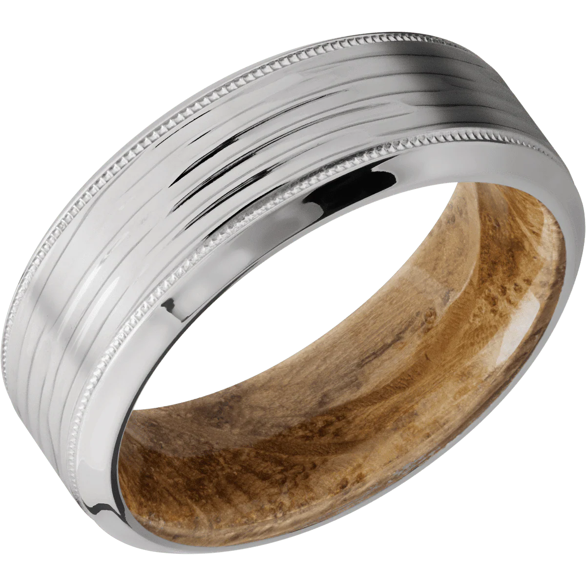 Titanium + Treebark3 , Polish Finish + Whiskey Barrel - Image 2