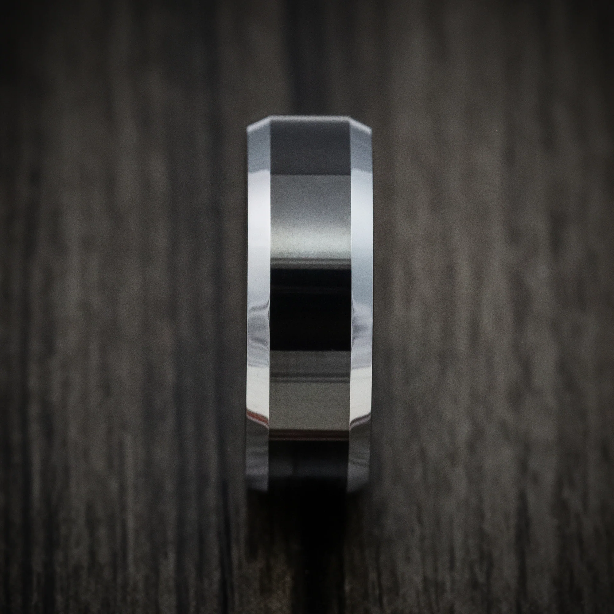 Tungsten Men's Ring with Black Tungsten Accents Band - Image 3