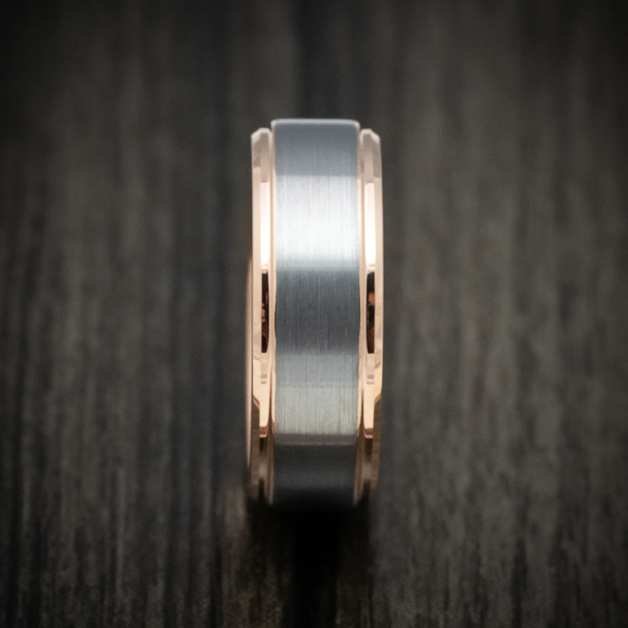 Tungsten Men's Ring with Golden Tungsten Sleeve Band - Image 3