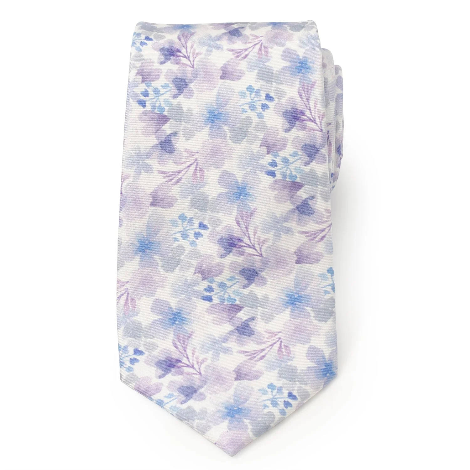 Watercolor Lavender Mix Print Silk Men's Tie - Image 3