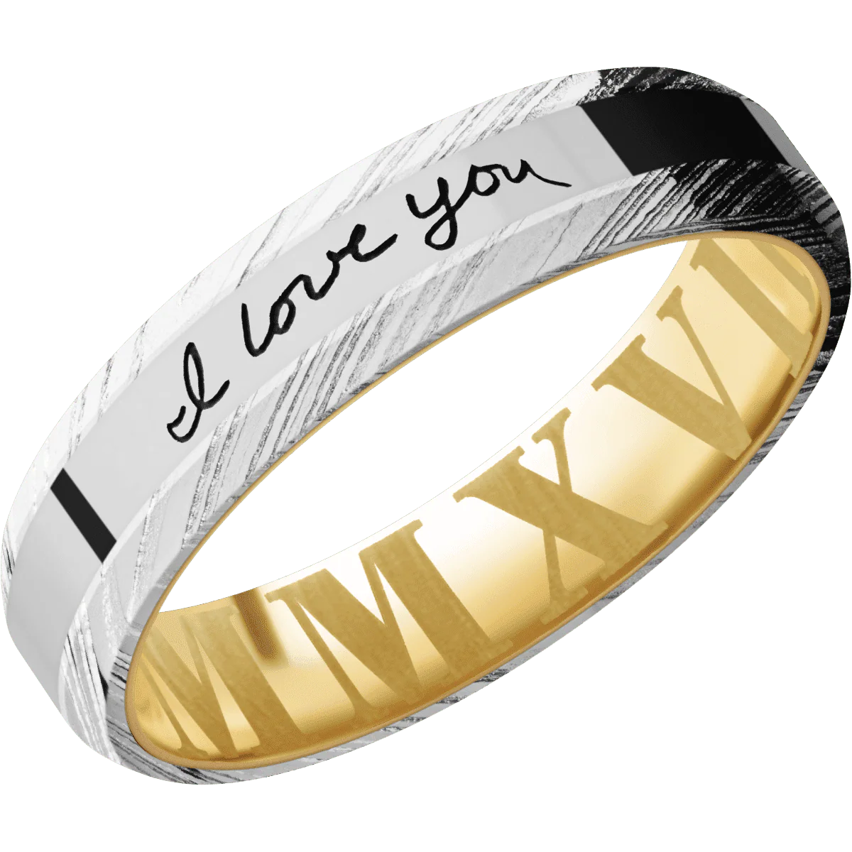 Woodgrain + Polish Finish + 10K Yellow Gold - Image 2