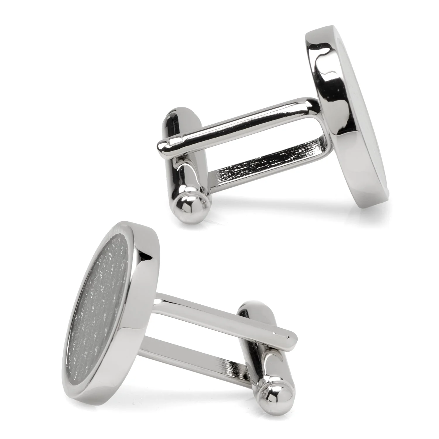 Woven Metal Black Cufflinks - Image 4