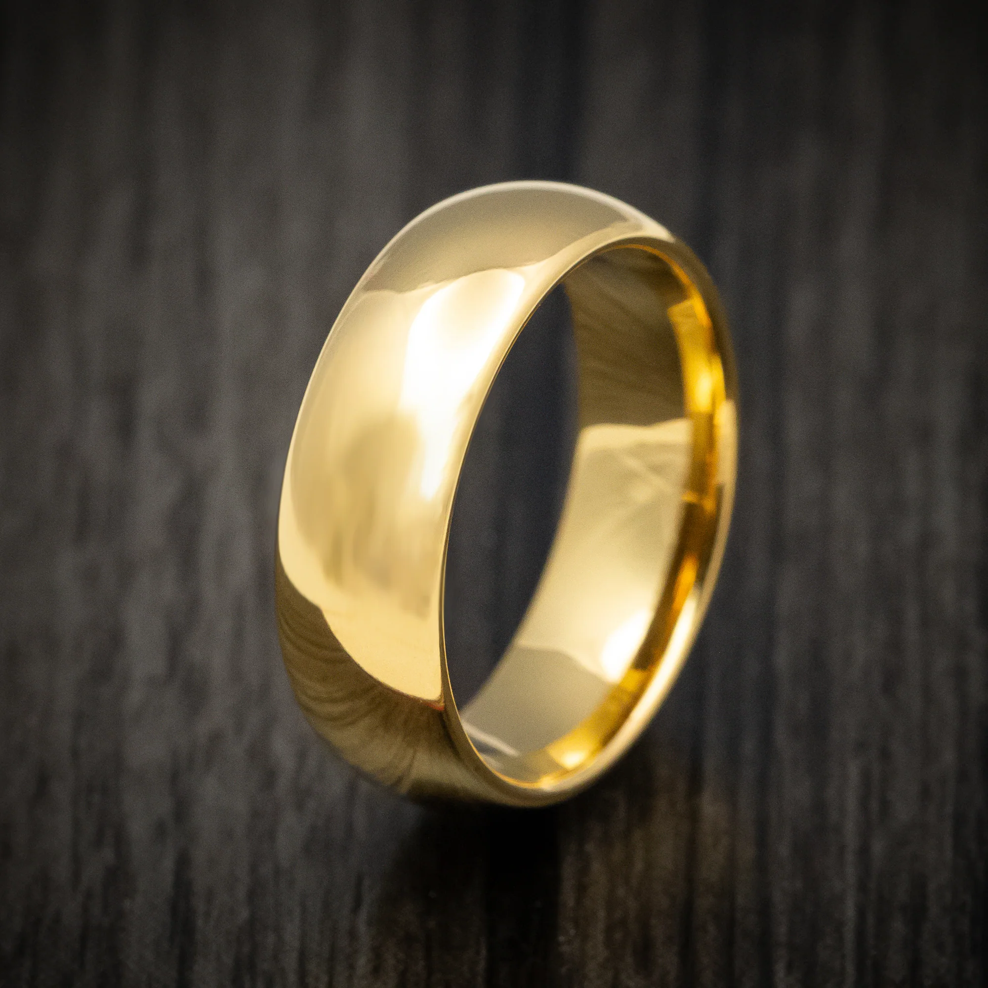 Golden Tungsten Men's Ring with Polish Finish Band - Image 4