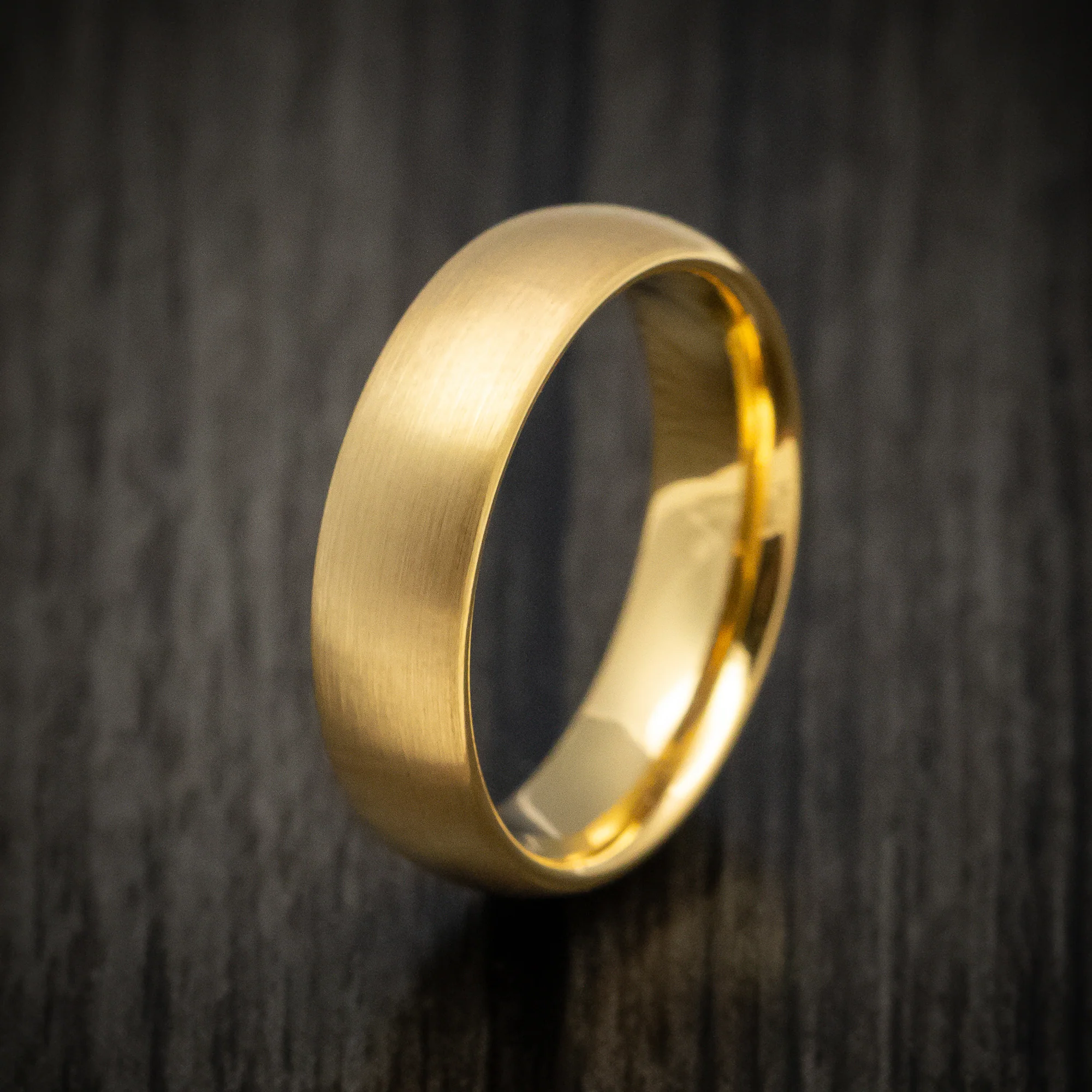 Golden Tungsten Men's Ring with Satin Finish Band - Image 4