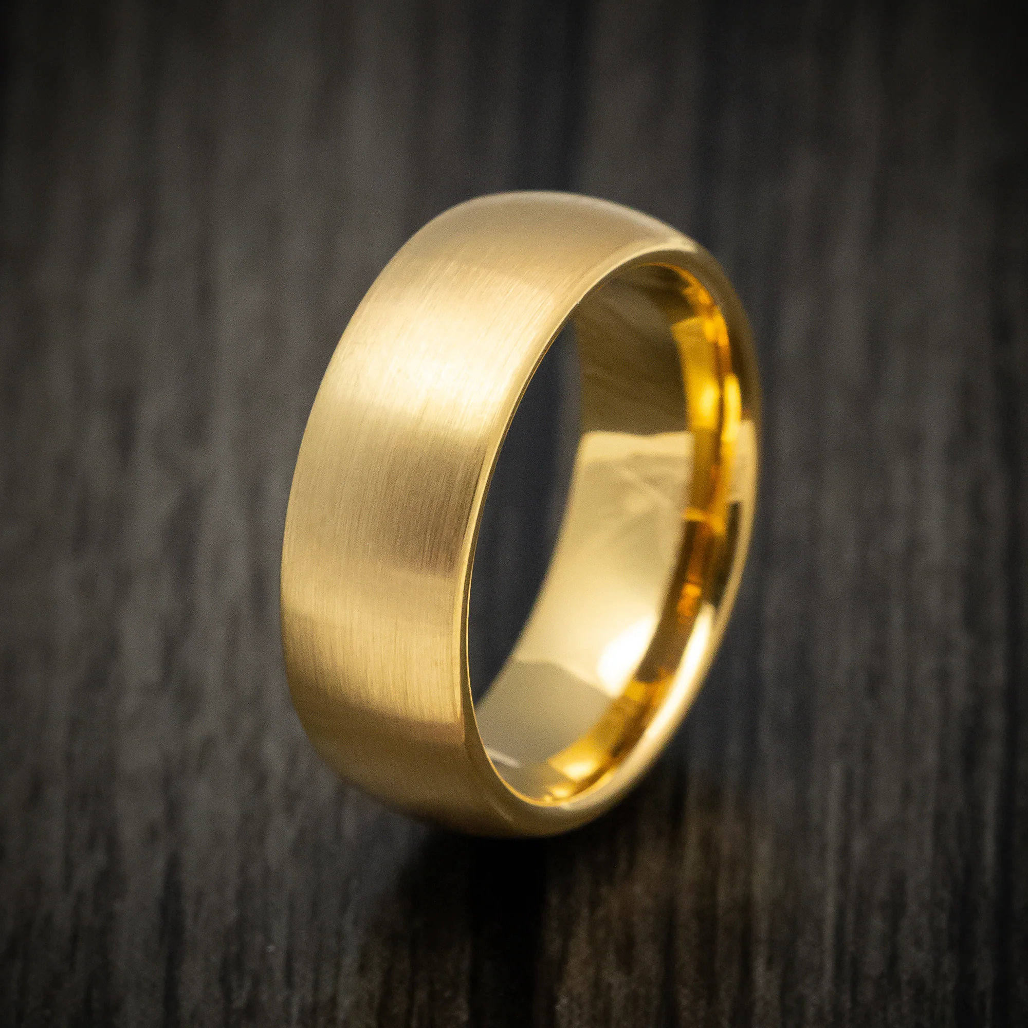 Golden Tungsten Men's Ring with Satin Finish Band - Image 4