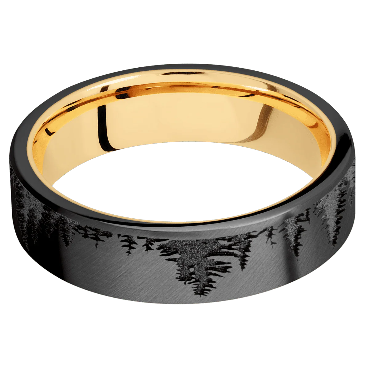 Zirconium + Anglesatin Finish + 14K Yellow Gold - Image 3