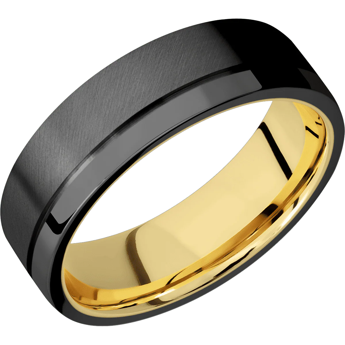 Zirconium + Anglesatin , Polish Finish + 14K Yellow Gold - Image 2