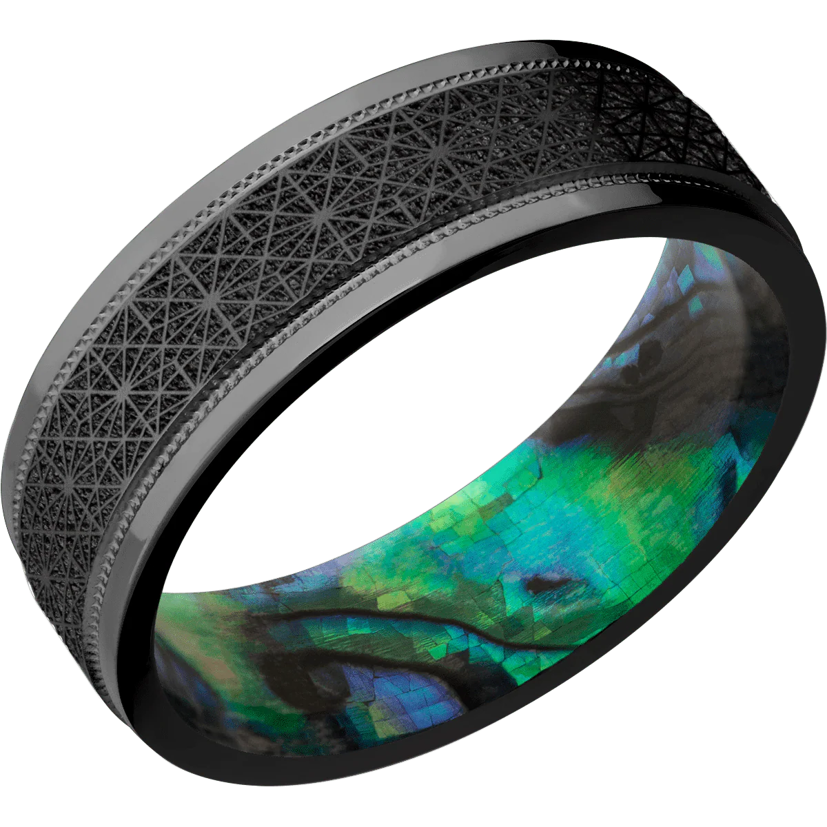 Zirconium + Anglesatin , Polish Finish + Abalone - Image 2