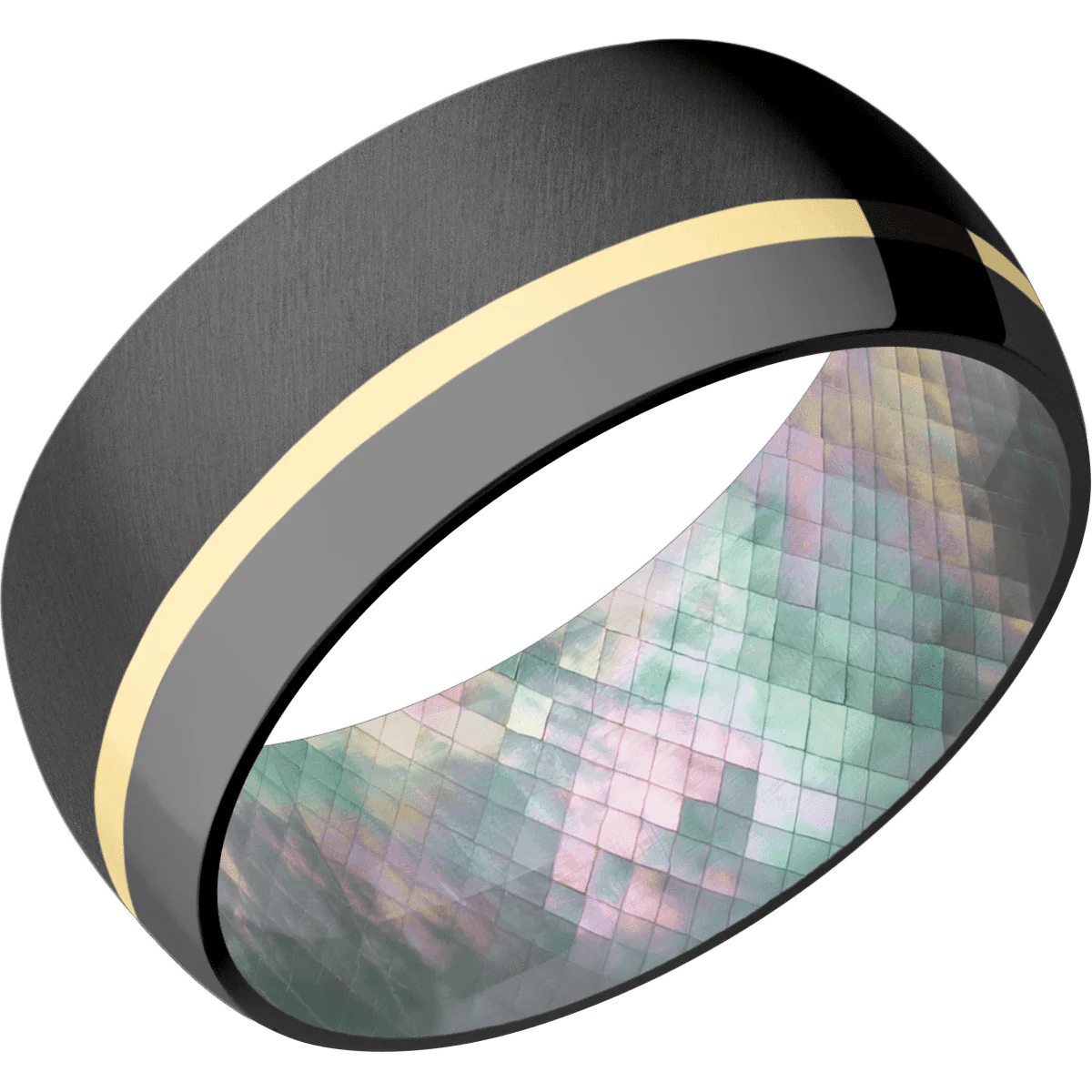 Zirconium + Anglesatin , Polish Finish + Black Mother of Pearl - Image 2