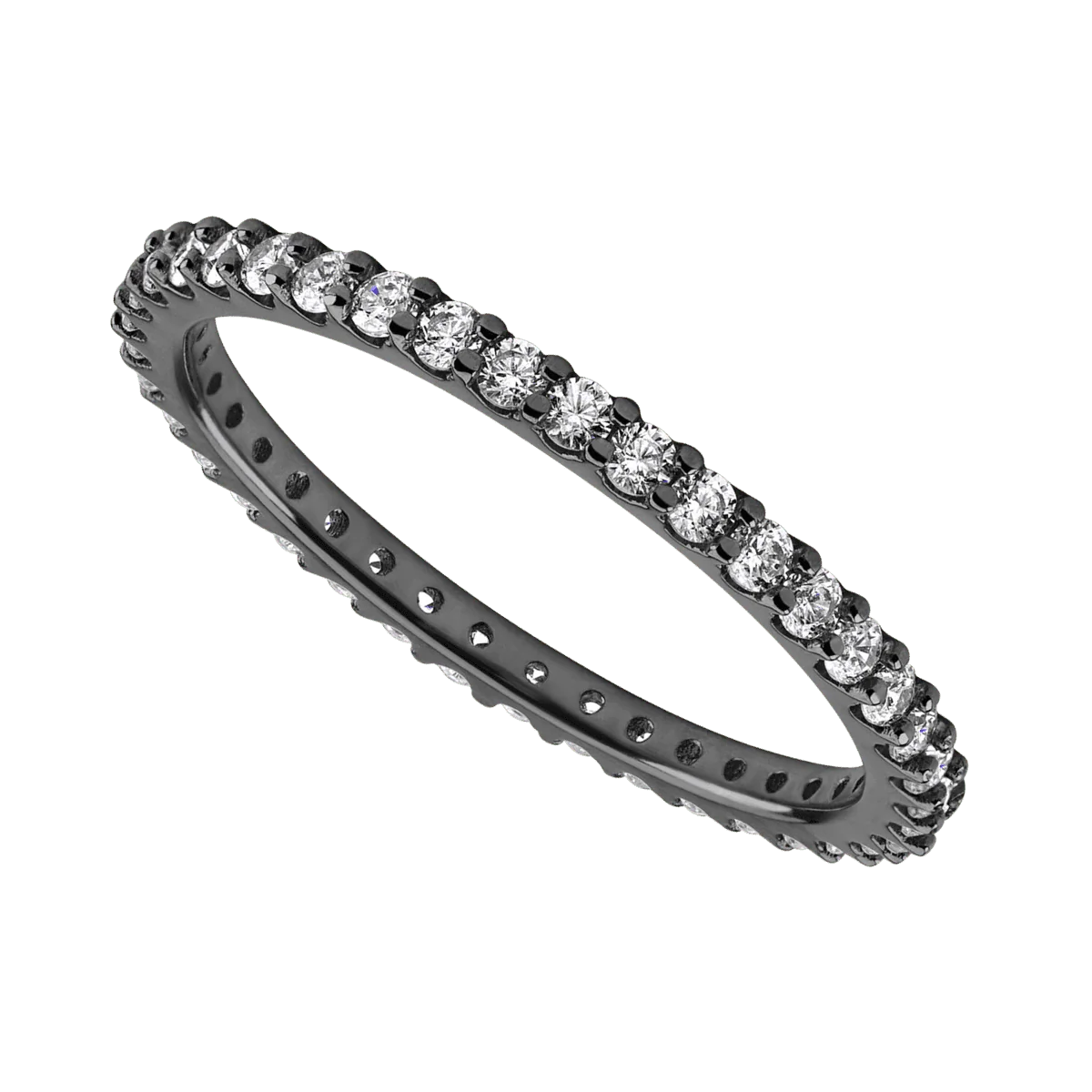 Zirconium band with 41 Round Lab Grown Diamond having TCW-.62 - Image 3