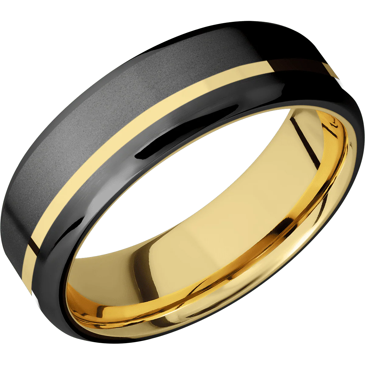 Zirconium + Bead , Bead Finish + 10K Yellow Gold - Image 2