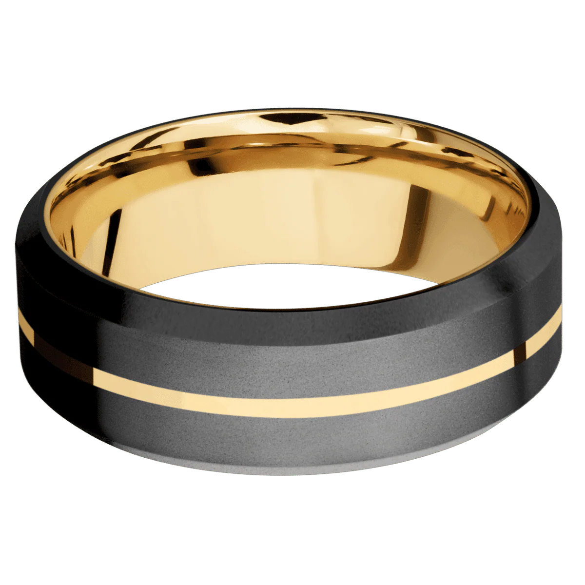 Zirconium + Bead , Bead Finish + 10K Yellow Gold - Image 3