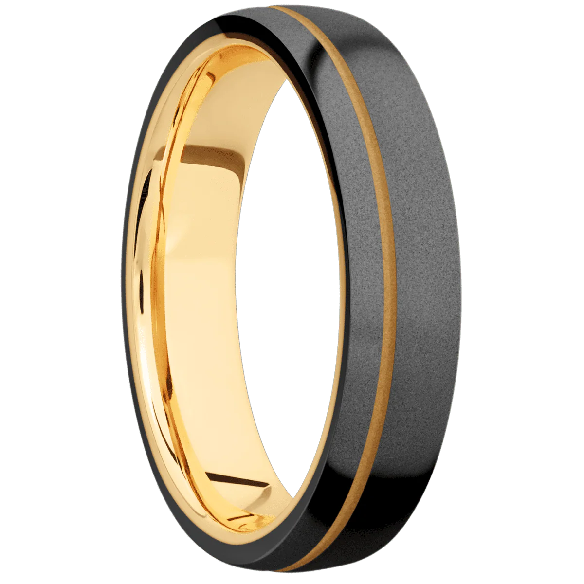 Zirconium + Bead , Bead Finish + 18K Yellow Gold
